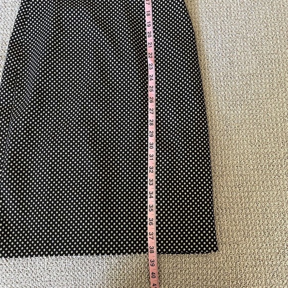 J. Crew Womens 2 Dress Black White with Gold Filigree Sparkle Size 2 Midi - Picture 8 of 13